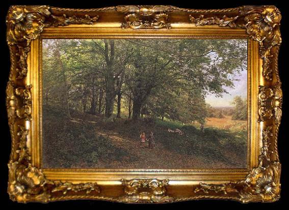 framed  Edmund George Warren,RI Rest in the cool and shady Wood (mk46), ta009-2